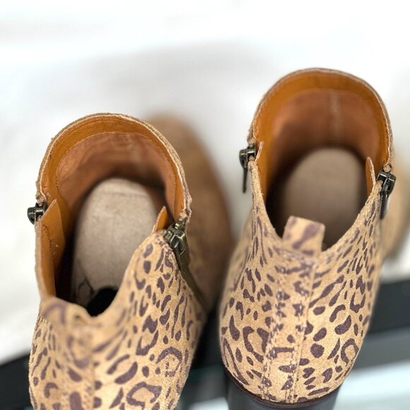 Lucky Brand Women Suede Booties LK-Basel Leopard Print Javan Brown Size 10 M - Picture 10 of 16